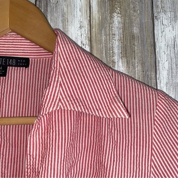 Lafayette 148 Striped Button Blouse - Picture 4 of 5